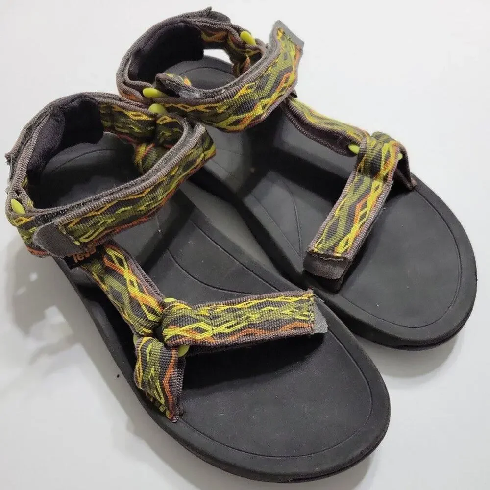 Teva Hurricane Shoes Womens 5 Water Sandals‎ Green Boho Hook Loop Comfort Straps